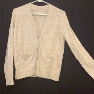 Loft heather grey cardigan sweater size S